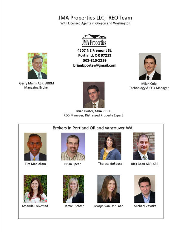 Portland REO brokers and agents.